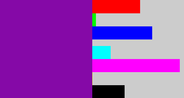 Hex color #8509a7 - purple