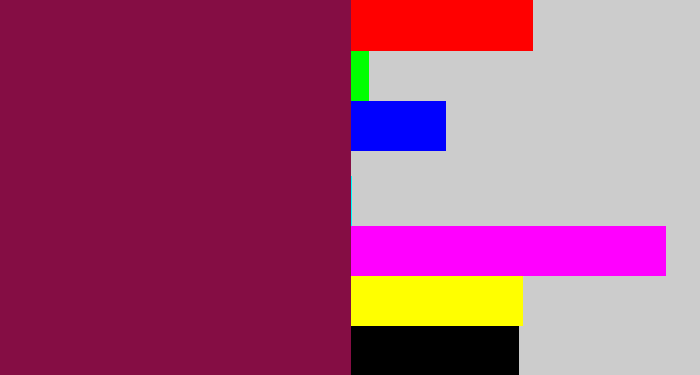Hex color #850d44 - red purple