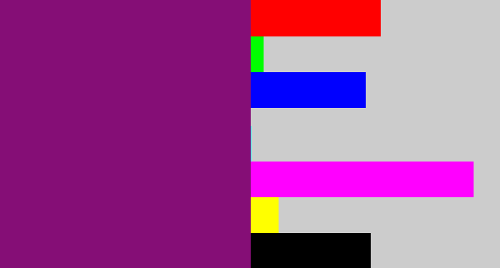 Hex color #850e76 - darkish purple
