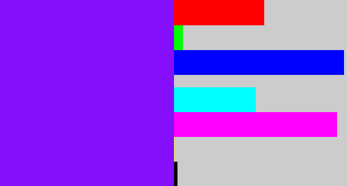 Hex color #850efb - vivid purple
