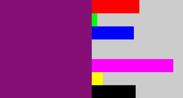 Hex color #850f75 - darkish purple
