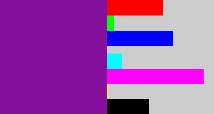 Hex color #85109b - purple