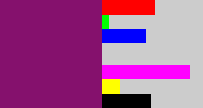 Hex color #85116d - darkish purple