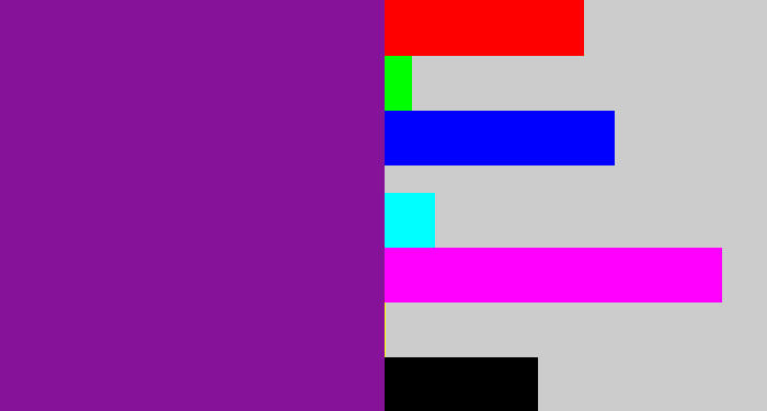 Hex color #851298 - purple