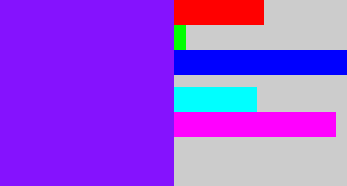 Hex color #8512fe - vivid purple