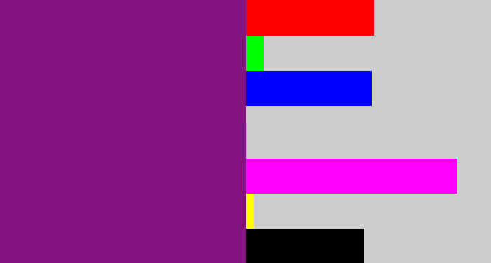 Hex color #851381 - darkish purple