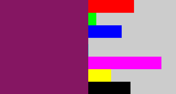 Hex color #851662 - darkish purple