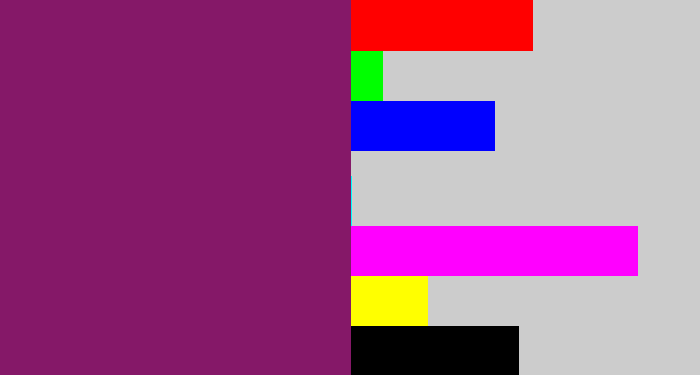 Hex color #851868 - darkish purple