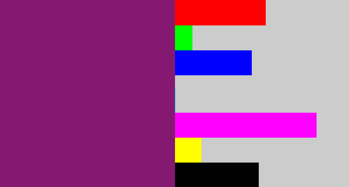 Hex color #851971 - darkish purple