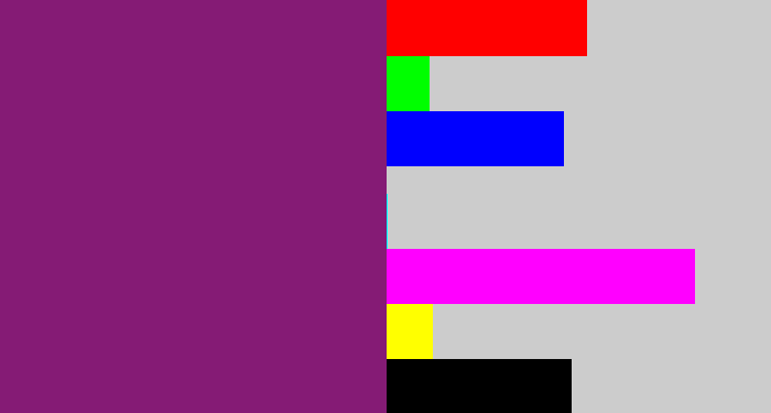 Hex color #851b75 - darkish purple
