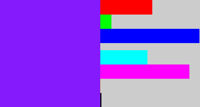 Hex color #851bfd - violet