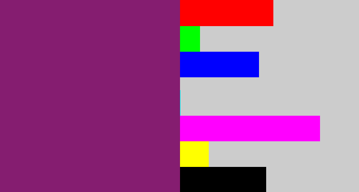 Hex color #851d70 - darkish purple