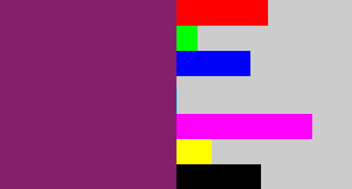 Hex color #851e6b - darkish purple