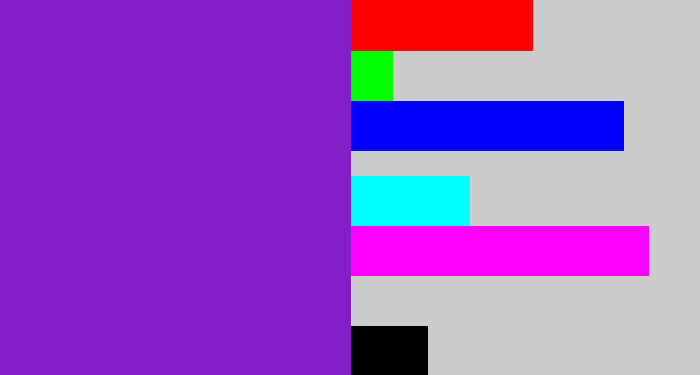 Hex color #851ec8 - purple/blue