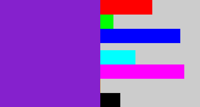 Hex color #8521cd - purple/blue