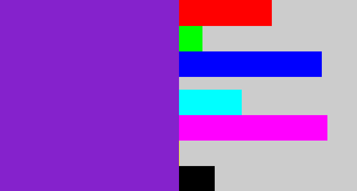Hex color #8522cc - purple/blue