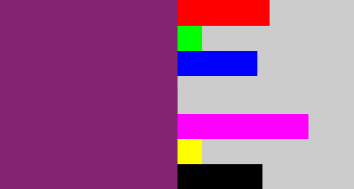 Hex color #852373 - darkish purple