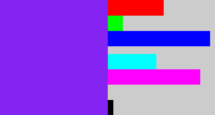 Hex color #8523f2 - violet