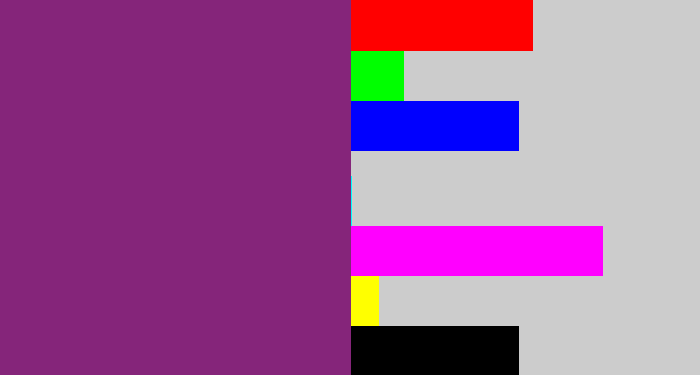 Hex color #85257a - darkish purple