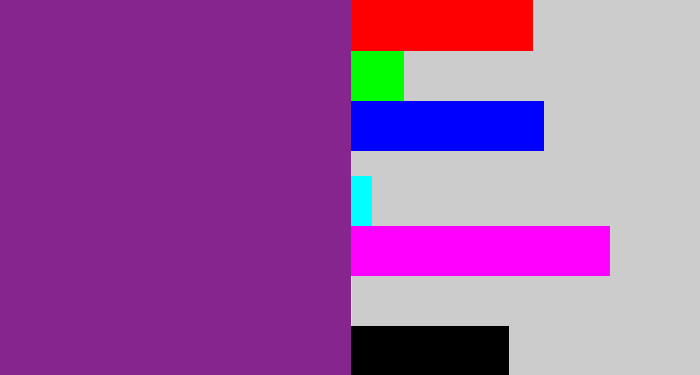 Hex color #85258d - purple