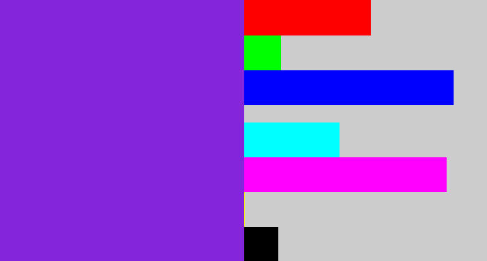 Hex color #8525db - bluish purple