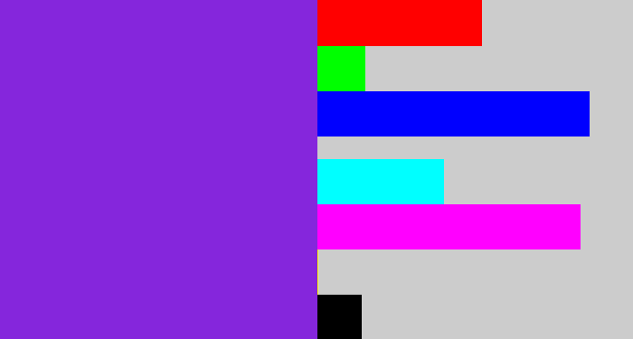 Hex color #8526dc - bluish purple