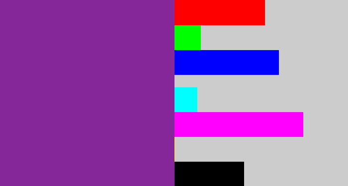 Hex color #852798 - purple