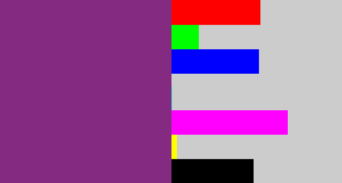 Hex color #852a81 - warm purple
