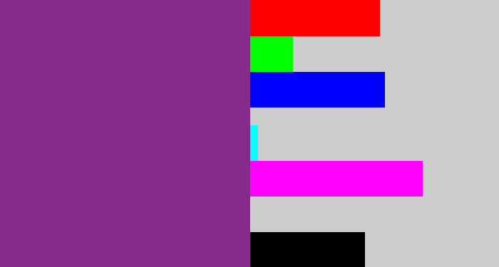 Hex color #852b89 - warm purple