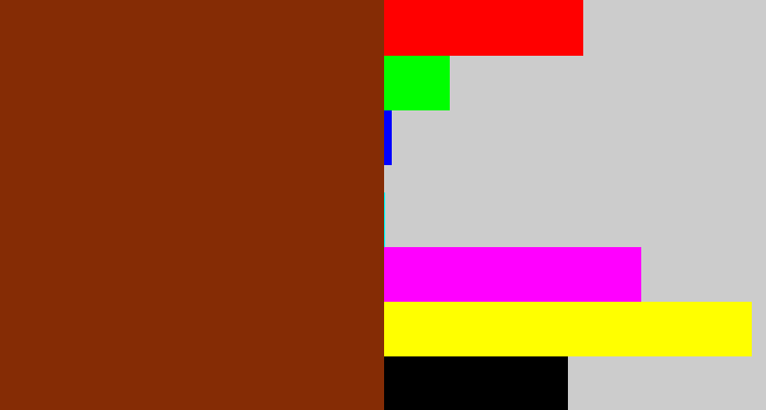 Hex color #852c05 - reddish brown