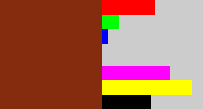 Hex color #852c0f - reddish brown