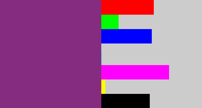 Hex color #852c80 - warm purple