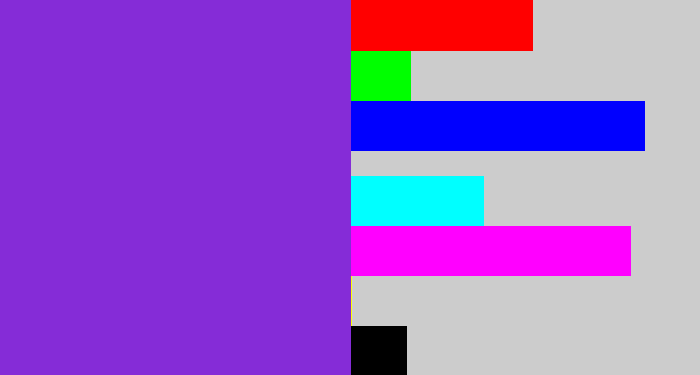 Hex color #852cd7 - bluish purple