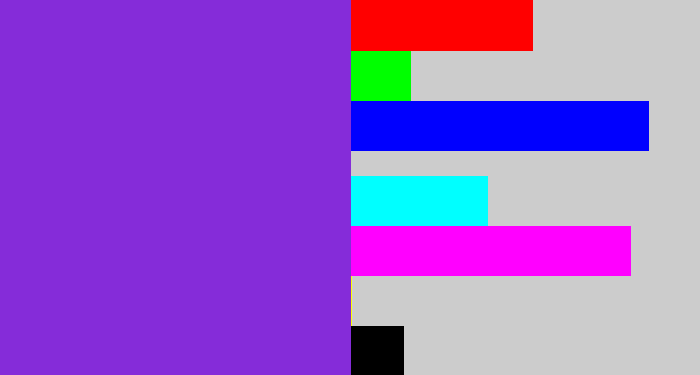 Hex color #852cd9 - bluish purple