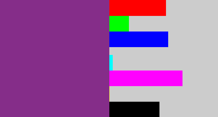Hex color #852d89 - warm purple