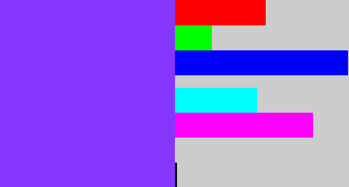 Hex color #8536fd - bluish purple