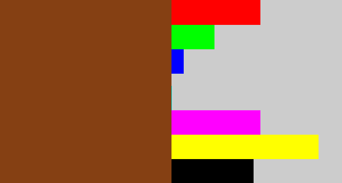 Hex color #854013 - medium brown