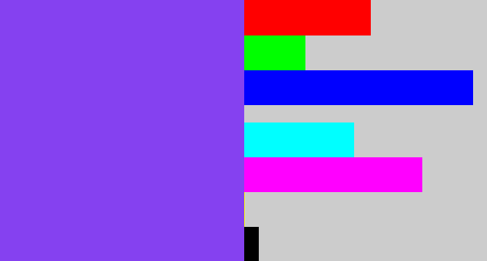 Hex color #8541f0 - bluish purple