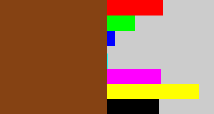 Hex color #854213 - medium brown