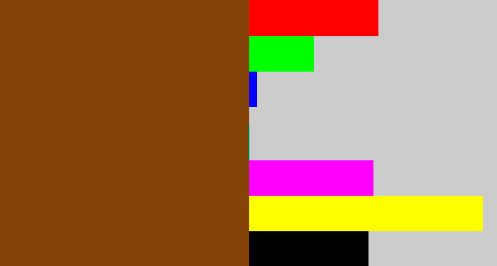 Hex color #854308 - medium brown