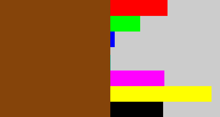 Hex color #85440a - medium brown
