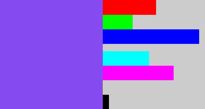 Hex color #854af0 - purpley