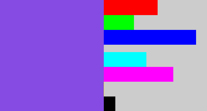 Hex color #854be3 - purpley
