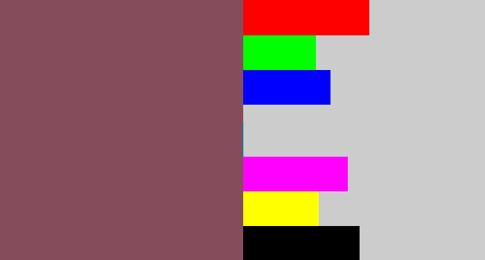 Hex color #854c5c - dark mauve