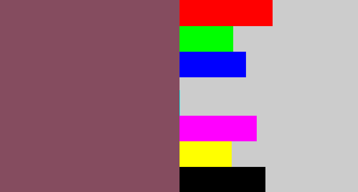 Hex color #854c5f - dark mauve