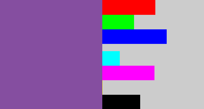 Hex color #854ea0 - purplish