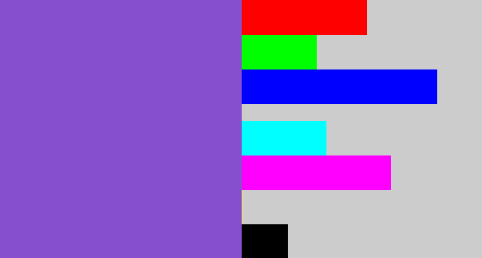Hex color #854fce - purpley