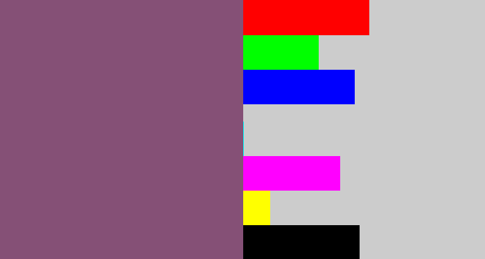 Hex color #855076 - dull purple