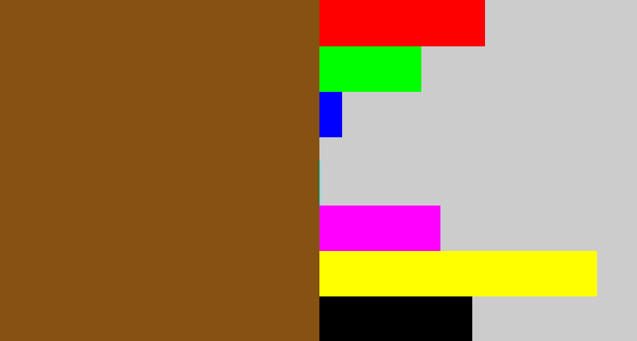 Hex color #855211 - medium brown
