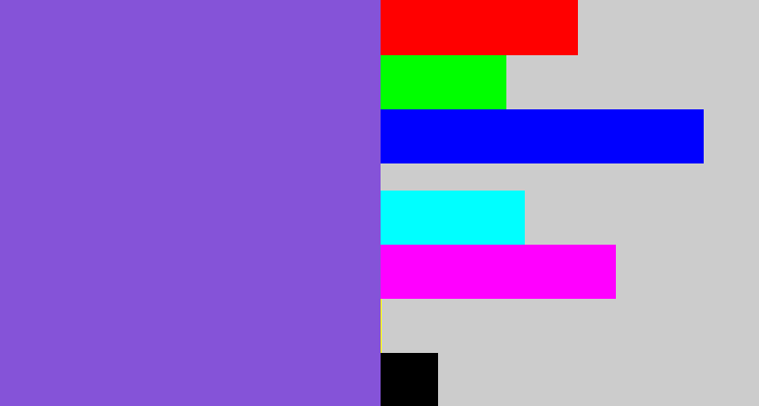 Hex color #8553d8 - purpley